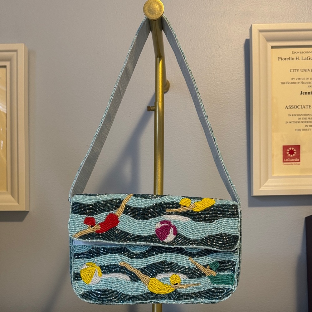 Hand Crafted Multicolor Beaded Shoulder Bag